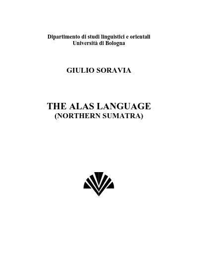 The Alas Language Northern Sumatra